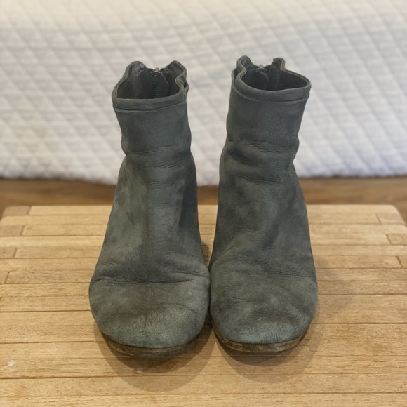 Marsèll Rear Zip High Heel Ankle Bootie, Black Nubuck Leather, Size 36 EU 6 US - Picture 2 of 7